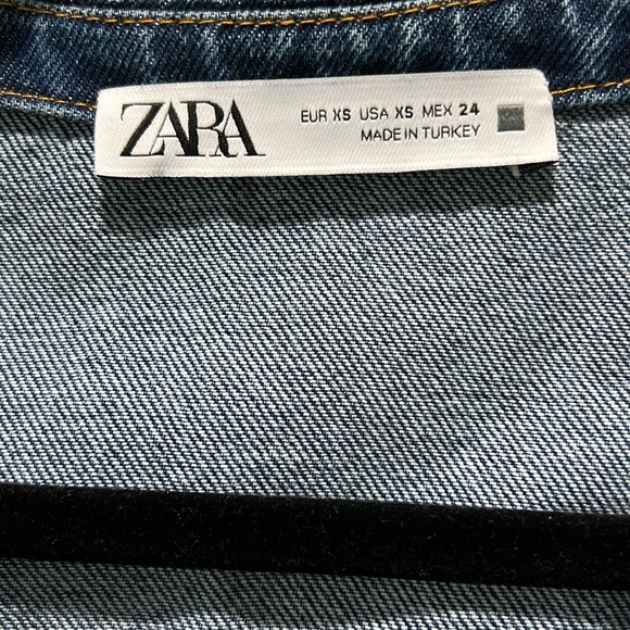 Zara Women's Navy Denim Dress Size XS NWOT - Picture 6 of 6